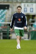 11 October 2005; Robbie Keane, Republic of Ireland, walks off the pitch at the end of squad training. Lansdowne Road, Dublin. Picture credit: David Maher / SPORTSFILE