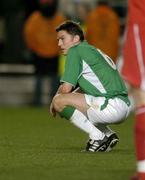 12 October 2005; A dejected Matt Holland, Republic of Ireland, at the end of the game. FIFA 2006 World Cup Qualifier, Group 4, Republic of Ireland v Switzerland, Lansdowne Road, Dublin. Picture credit: David Maher / SPORTSFILE