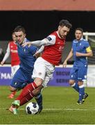 22 March 2014; Mark Quigley, St Patrick's Athletic, in action against Shane Costelloe, Limerick FC. Airtricity League Premier Division, St Patrick's Athletic v Limerick FC, Richmond Park, Dublin. Picture credit: Ray McManus / SPORTSFILE