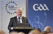 22 March 2014; Aogán O’Fearghail, Uachtarán-Tofá of the GAA, speaking at the GAA Health & Well Being Conference. Croke Park, Dublin. Picture credit: Brendan Moran / SPORTSFILE