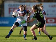 22 March 2014; Niamh Richardson, University of Limerick, in action against Meagan Doherty, Queen's University Belfast. O'Connor Cup, Final, Queens University Belfast v University of Limerick. Queen's University, Belfast, Co. Antrim. Picture credit: Oliver McVeigh / SPORTSFILE