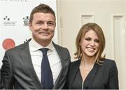 22 March 2014; Former Ireland Rugby International Brian O'Driscoll with his wife Amy Huberman prior to him being awarded the Freedom of the City of Dublin. Mansion House, Dublin. Picture credit: Matt Browne / SPORTSFILE