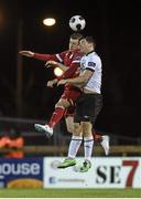 22 March 2014; Jeff Henderson, Sligo Rovers, in action against Patrick Hoban, Dundalk. Airtricity League Premier Division, Sligo Rovers v Dundalk, The Showgrounds, Sligo. Picture credit: Ramsey Cardy / SPORTSFILE