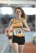 22 March 2014; Shannon O'Grady, Shannon A.C., in action during the U18 Girls Race Walking event. Woodie’s DIY Juvenile Indoor Track and Field Championships, Athlone Institute of Technology Arena, Athlone, Co. Westmeath. Picture credit: Pat Murphy / SPORTSFILE
