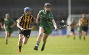 23 March 2014; Judith Mulcahy, Limerick, in action against Michelle Quilty, Kilkenny. Irish Daily Star National Camogie League Division 1 Group 1, Kilkenny v Limerick, Nowlan Park, Kilkenny. Picture credit: Ray McManus / SPORTSFILE