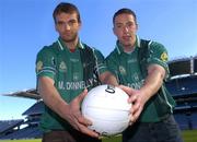 13 October 2005; County footballers Noel Garvan, Laois, left, and Barry Cahill, Dublin, at the launch of the M Donnelly Interprovincial Championship 2005. Croke Park, Dublin. Picture credit: Brian Lawless / SPORTSFILE