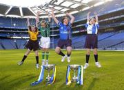 13 October 2005; At the launch of the M Donnelly Interprovincial Championship 2005 are children from Holy Trinity School, Donaghmede, from left to right, Craig Guerin, age 10, his cousin Daniel Guerin, age 10, Emma Mulligan, age 11, and Katie Hand, age 10. Croke Park, Dublin. Picture credit: Brian Lawless / SPORTSFILE