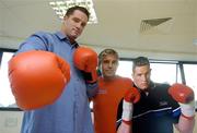 27 September 2005; Boxer Kevin McBride with John Gennaro, owner of Cuts Fitness for Men. Walkinstown, Dublin. Picture credit; Pat Murphy / SPORTSFILE