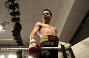 14 October 2005; Bernard Dunne celebrates after the fight. IBC World Super Bantamweight title, Bernard Dunne.v.Sean Hughes, National Boxing Stadium, Dublin. Picture credit: Brian Lawless / SPORTSFILE