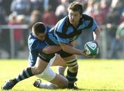 15 October 2005; Eoin Cahill, Shannon, is tackled by Philip Brophy, St. Mary's College. AIB All Ireland League 2005-2006, Division 1, St. Mary's College v Shannon, Templeville Road, Dublin. Picture credit: Matt Browne / SPORTSFILE