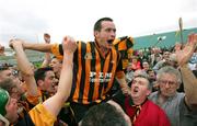 16 October 2005; Donie Ryan, Garryspillane, celebrates his clubs first county final victory. Limerick Senior Hurling County Final, Kilmallock v Garryspillane, Gaelic Grounds, Limerick. Picture credit; Kieran Clancy / SPORTSFILE