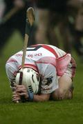 16 October 2005; A dejected Darren Russell, De La Salle, at the end of the game. Waterford County Senior Hurling Final, De La Salle v Ballygunner, Walsh Park, Waterford. Picture credit: Matt Browne / SPORTSFILE