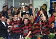 16 October 2005; Ballygunner captain Andy Moloney lifts the cup supported by his team-mates. Waterford County Senior Hurling Final, De La Salle v Ballygunner, Walsh Park, Waterford. Picture credit: Matt Browne / SPORTSFILE