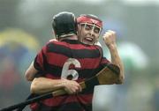 16 October 2005; Ballygunner players Shane O'Sullivan and Fergal Hartley, 6, celebrate at the end of the game. Waterford County Senior Hurling Final, De La Salle v Ballygunner, Walsh Park, Waterford. Picture credit: Matt Browne / SPORTSFILE