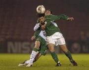 16 October 2005; Darren O'Dea, Republic of Ireland, in action against Kyle Lafferty, Northern Ireland. European Championship Qualifiers, First Qualifying Round, Republic of Ireland U19 v Northern Ireland U19, Turners Cross, Cork. Picture credit: Brendan Moran / SPORTSFILE