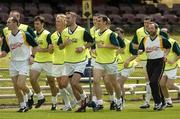 17 October 2005; Mickey Linden, Bryan Cullen, Mattie Forde, Dessie Dolan and GAA President Sean Kelly during a training session in advance of the Fosters International Rules game between Australia and Ireland. Claremont, Perth, Western Australia. Picture credit; Ray McManus / SPORTSFILE