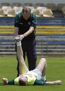 17 October 2005; David Heaney and Dr. Con Murphy during a training session in advance of the Fosters International Rules game between Australia and Ireland,. Claremont, Perth, Western Australia. Picture credit; Ray McManus / SPORTSFILE