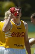 18 October 2005; Ciaran McManus, Offaly, takes a drink after a training session, at the Mandurah Football and Sports Club, in advance of the Fosters International Rules game between Australia and Ireland. Mandurah Football and Sports Club, Rushton Park, Mandurah, Perth, Western Australia. Picture credit; Ray McManus / SPORTSFILE