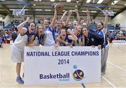 23 March 2014; Team Montenotte Hotel celebrate with the trophy after the game. Basketball Ireland Women’s Premier League Final, UL Huskies, Limerick v Team Montenotte Hotel, Cork, Neptune Stadium, Cork. Picture credit: Brendan Moran / SPORTSFILE