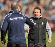 23 March 2014; Clare manager Davy Fitzgerald shakes hands with Galway manager Anthony Cunningham after the game. Allianz Hurling League Division 1A Round 5, Clare v Galway, Cusack Park, Ennis, Co. Clare. Picture credit: Ray Ryan / SPORTSFILE