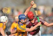 23 March 2014; Conor Ryan, Clare, in action against Jonathan Glynn, Galway. Allianz Hurling League Division 1A Round 5, Clare v Galway, Cusack Park, Ennis, Co. Clare. Picture credit: Ray Ryan / SPORTSFILE