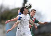 22 March 2014; Ciaran Cluskey-Kelly, Drogheda United, in action against Connor Ellis, Cork City. SSE Airtricity U19 League Elite Division, Drogheda United v Cork City, United Park, Drogheda, Co. Louth. Picture credit: Stephen McCarthy / SPORTSFILE