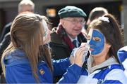 23 March 2014; Blackrock College supporter Kateloin Fairley, from Dundrum, Dublin has her face painted ahead of the game. Beauchamps Leinster Schools Junior Cup Final, Blackrock College v Belvedere College, Tallaght Stadium, Tallaght, Dublin. Picture credit: Ramsey Cardy / SPORTSFILE