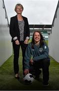 24 March 2014; Republic of Ireland senior international manager Sue Ronan and player Aine O'Gorman after the squad announcement ahead of their FIFA Women's World Cup Qualifier against Germany on Saturday the 5th of April. Republic of Ireland Women's National Team Squad Announcement, Tallaght Stadium, Tallaght, Co. Dublin. Picture credit: David Maher / SPORTSFILE
