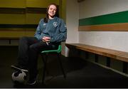 24 March 2014; Republic of Ireland senior international Aine O'Gorman after the squad announcement ahead of their FIFA Women's World Cup Qualifier against Germany on Saturday the 5th of April. Republic of Ireland Women's National Team Squad Announcement, Tallaght Stadium, Tallaght, Co. Dublin. Picture credit: David Maher / SPORTSFILE
