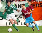 23 October 2005; Declan O'Brien, Drogheda United, in action against Brian McGovern, Bray Wanderers. FAI Carlsberg Cup Semi-Final, Drogheda United v Bray Wanderers, United Park, Drogheda, Co. Louth. Picture credit: David Maher / SPORTSFILE