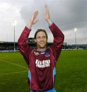 23 October 2005; Simon Webb, Drogheda United, celebrates at the end of the game. FAI Carlsberg Cup Semi-Final, Drogheda United v Bray Wanderers, United Park, Drogheda, Co. Louth. Picture credit: David Maher / SPORTSFILE