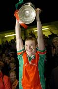 23 October 2005; Captain Peter Barry, James Stephen's, lifts the cup after the win against Ballyhale Shamrocks. Kilkenny Senior Hurling Championship Final, James Stephen's v Ballyhale Shamrocks, Nowlan Park, Co. Kilkenny. Picture credit: Matt Browne / SPORTSFILE