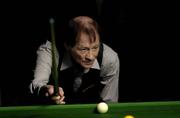 24 October 2005; Alex Higgins checks out his options during the 3rd frame. vcpoker.ie Irish Professional Snooker Championships, First Round, Alex Higgins.v.Garry Hardiman, Spawell, Tempelogue, Dublin. Picture credit: Brendan Moran / SPORTSFILE