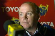 27 October 2005; Head coach Declan Kidney pictured during a Munster Rugby press conference. Musgrave Park, Cork. Picture credit: Matt Browne / SPORTSFILE