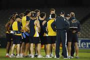 27 October 2005; The Australian coach Kevin Sheedy speaks to his players during Australia's final training session in advance of the 2nd Fosters International Rules game between Australia and Ireland, Telstra Dome, Melbourne, Australia. Picture credit; Ray McManus / SPORTSFILE