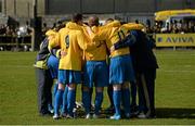 23 March 2014; The Carew Park FC team gather together in a huddle before the game. FAI Junior Cup, Quarter-Final, Carew Park FC v St Michaels FC, Carew Park, Limerick. Picture credit: Diarmuid Greene / SPORTSFILE
