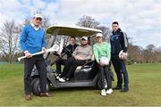 25 March 2014; In attendance at the  launch of AIG Ireland’s partnership with the Golfing Union of Ireland and Irish Ladies Golf Union are, from left, former Munster and All Black Doug Howlett, Dublin hurler Joey Boland, golfer Shane Lowry, golfer Olivia Mehaffey and Dublin footballer Bernard Brogan. AIG Ireland, the Golfing Union of Ireland and Irish Ladies Golf Union today announced details of a partnership that will see the leading international insurance organisation continue its support of amateur men’s and women’s golf throughout the country. The announcement marks the extension of AIG Ireland’s 16 year association with the GUI and strengthens the organisations links to the ILGU. Carton House, Maynooth, Co. Kildare. Picture credit: Brendan Moran / SPORTSFILE