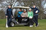 25 March 2014; In attendance at the  launch of AIG Ireland’s partnership with the Golfing Union of Ireland and Irish Ladies Golf Union are, from left, Dublin footballer Bernard Brogan, former Munster and All Black Doug Howlett, golfer Shane Lowry, golfer Olivia Mehaffey and Dublin hurler Joey Boland. AIG Ireland, the Golfing Union of Ireland and Irish Ladies Golf Union today announced details of a partnership that will see the leading international insurance organisation continue its support of amateur men’s and women’s golf throughout the country. The announcement marks the extension of AIG Ireland’s 16 year association with the GUI and strengthens the organisations links to the ILGU. Carton House, Maynooth, Co. Kildare. Picture credit: Brendan Moran / SPORTSFILE