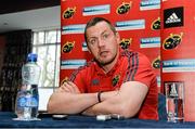 25 March 2014; Munster's James Coughlan during a press conference ahead of their Celtic League 2013/14, Round 18, game against Leinster on Saturday. Munster Rugby Press Conference, The Maryborough Hotel, Douglas, Cork. Picture credit: Diarmuid Greene / SPORTSFILE