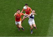 17 March 2014; Ruairi Trainor, St Vincent's, in action against Donal Newcombe, left, and Neil Lydon, Castlebar Mitchels. AIB GAA Football All-Ireland Senior Club Championship Final, Castlebar Mitchels, Mayo, v St Vincent's, Dublin. Croke Park, Dublin. Picture credit: Ray McManus / SPORTSFILE