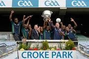 26 March 2014; Uachtarán Chumann Lúthchleas Gael Liam Ó Néill and Dublin footballer Ciaran Kilkenny with the South African Gaels and the Sam Maguire Cup at the launch of South Africa’s GAA Grassroots Development Programme, Croke Park, Dublin. Picture credit: Pat Murphy / SPORTSFILE