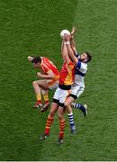 17 March 2014; Daithi Murphy, St Vincent's, contests a dropping ball against Aidan Walsh, left, and Barry Moran, Castlebar Mitchels. AIB GAA Football All-Ireland Senior Club Championship Final, Castlebar Mitchels, Mayo, v St Vincent's, Dublin. Croke Park, Dublin. Picture credit: Ray McManus / SPORTSFILE