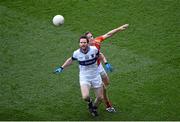 17 March 2014; Kevin Golden, St Vincent's, in action against Alan Feeney, Castlebar Mitchels. AIB GAA Football All-Ireland Senior Club Championship Final, Castlebar Mitchels, Mayo, v St Vincent's, Dublin. Croke Park, Dublin. Picture credit: Ray McManus / SPORTSFILE