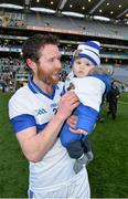 17 March 2014; St Vincent's player Kevin Golden with his son Noah after the game. AIB GAA Football All-Ireland Senior Club Championship Final, Castlebar Mitchels, Mayo, v St Vincent's, Dublin. Croke Park, Dublin. Picture credit: Ray McManus / SPORTSFILE