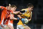 26 March 2014; Patrick McBride, Antrim, in action against Conor O'Rawe, Armagh. Cadbury’s Ulster Under 21 Football Championship Quarter Final Replay, Antrim v Armagh, Páirc Esler, Newry, Co. Down. Picture credit: Oliver McVeigh / SPORTSFILE