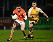 26 March 2014; Callum Comiskey, Armagh, in action against Mark McGarry, Antrim. Cadbury’s Ulster Under 21 Football Championship Quarter Final Replay, Antrim v Armagh, Páirc Esler, Newry, Co. Down. Picture credit: Oliver McVeigh / SPORTSFILE