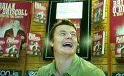 29 October 2005; A relaxed British and Irish Lions, Ireland and Leinster captain Brian O'Driscoll at the signing of copies of his book &quot;A Year in the Centre&quot; at Eason's bookshop, Dublin. Picture credit: Brendan Moran / SPORTSFILE