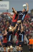29 October 2005; Federico Capo Ortega, Castres Olympique, takes the ball in the lineout against Donnacha O'Callaghan, Munster. Heineken Cup 2005-2006, Pool 1, Munster v Castres Olympique, Thomond Park, Limerick. Picture credit: Matt Browne / SPORTSFILE