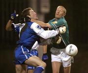 29 October 2005; Graham Geraghty, Leinster, in action against Connacht goalkeeper David Clarke. M Donnelly Interprovincial Football Championship Semi-Final, Leinster v Connacht, Parnell Park, Dublin. Picture credit: Damien Eagers / SPORTSFILE