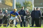30 October 2005; New Tipperary manager Michael Babs Keating, right and selectors Tom Barry and John Leahy look on from the sideline. Hurling Challenge match, Dublin v Tipperary, O'Toole's GAA Club, Ayrfield Park, Coolock, Dublin. Picture credit: Brendan Moran / SPORTSFILE